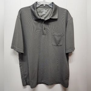 Grand Slam Golf Polo Shirt XL‎ Men's Gray Striped Casual Office B596